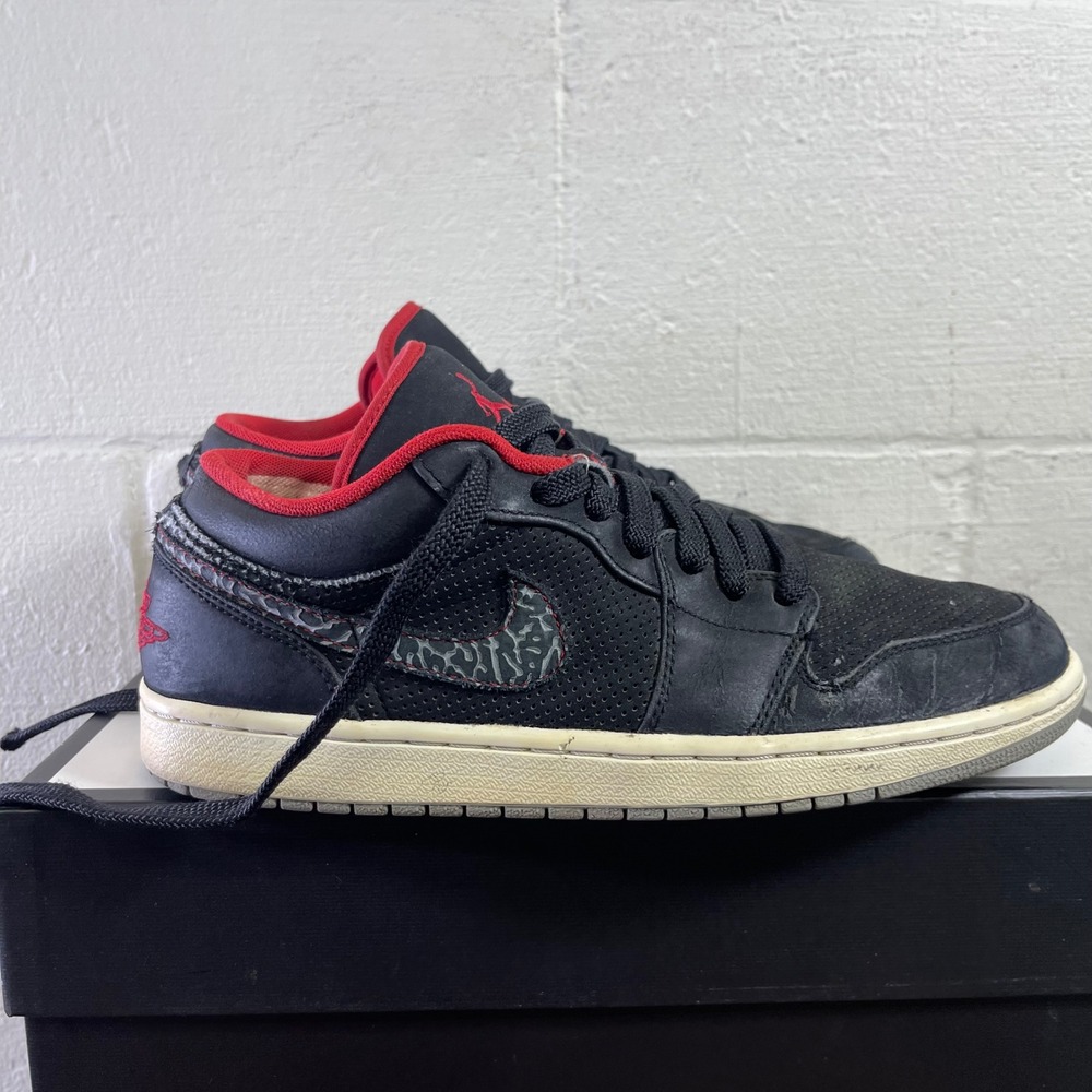 Nike Air Jordan 1 Phat Low Cement 338145-006 Velvet Black Sneaker Men's 10.5‎ US